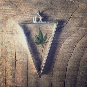Real Cannabis Leaf Necklace